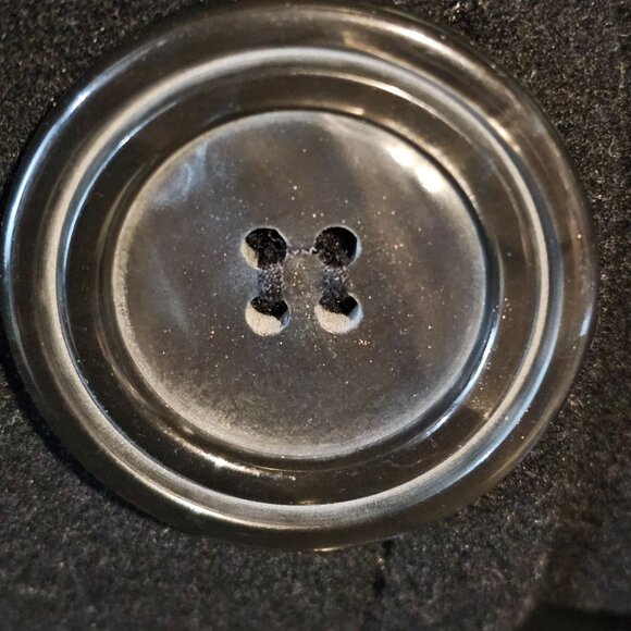 Kristen Blake Wool Cashmere Large Button Black Big Pocket Coat, Sz L - Picture 11 of 13